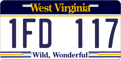 WV license plate 1FD117