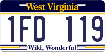 WV license plate 1FD119