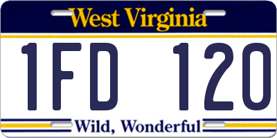WV license plate 1FD120