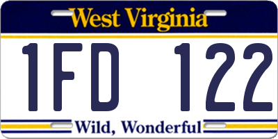 WV license plate 1FD122