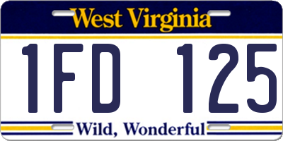 WV license plate 1FD125