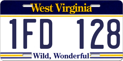 WV license plate 1FD128