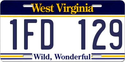 WV license plate 1FD129