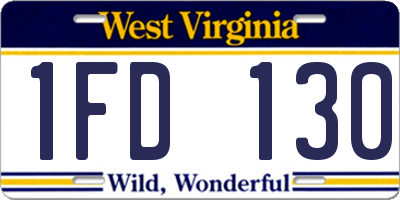 WV license plate 1FD130