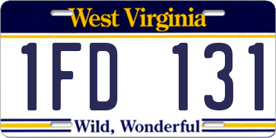 WV license plate 1FD131
