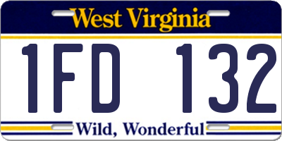 WV license plate 1FD132