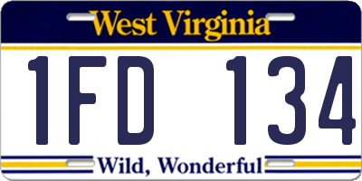 WV license plate 1FD134