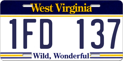 WV license plate 1FD137