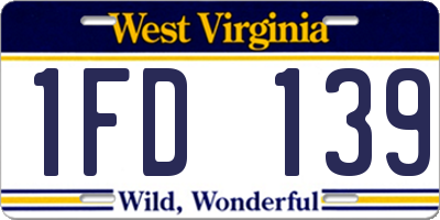 WV license plate 1FD139