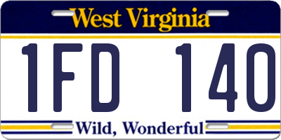 WV license plate 1FD140
