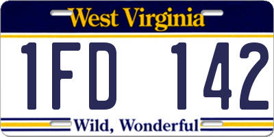 WV license plate 1FD142