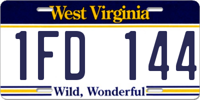 WV license plate 1FD144