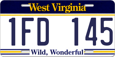WV license plate 1FD145