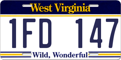 WV license plate 1FD147