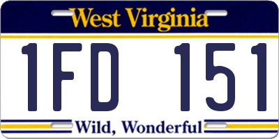 WV license plate 1FD151