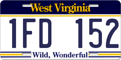 WV license plate 1FD152