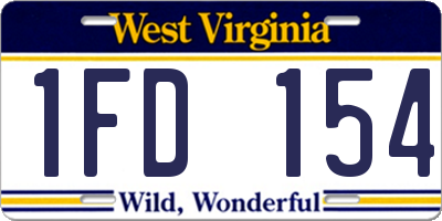 WV license plate 1FD154