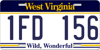 WV license plate 1FD156