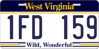 WV license plate 1FD159
