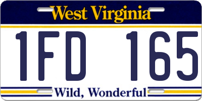 WV license plate 1FD165