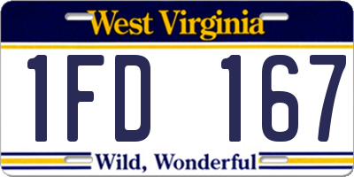 WV license plate 1FD167