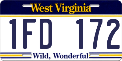 WV license plate 1FD172