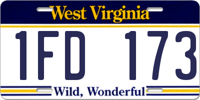 WV license plate 1FD173