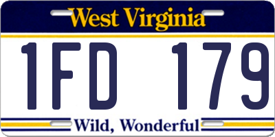 WV license plate 1FD179