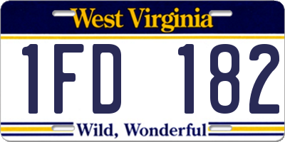 WV license plate 1FD182