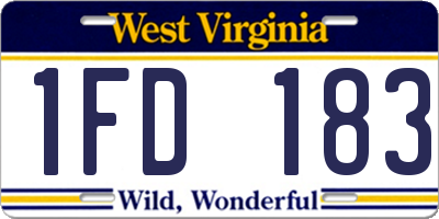 WV license plate 1FD183