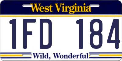 WV license plate 1FD184