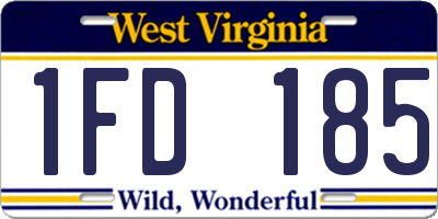 WV license plate 1FD185