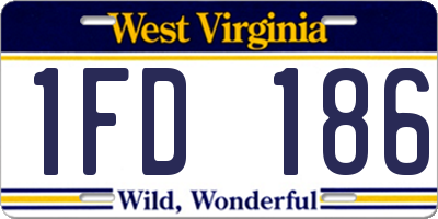 WV license plate 1FD186