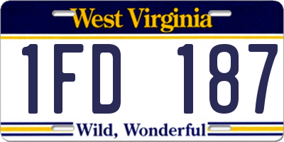 WV license plate 1FD187