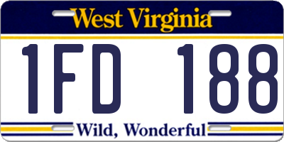 WV license plate 1FD188