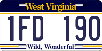 WV license plate 1FD190