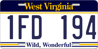 WV license plate 1FD194