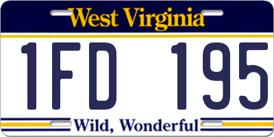 WV license plate 1FD195