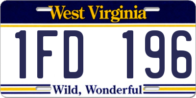 WV license plate 1FD196