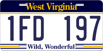 WV license plate 1FD197