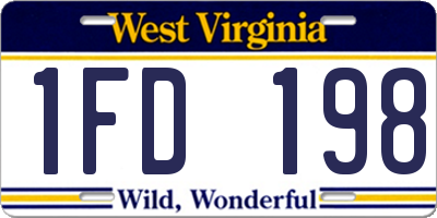 WV license plate 1FD198