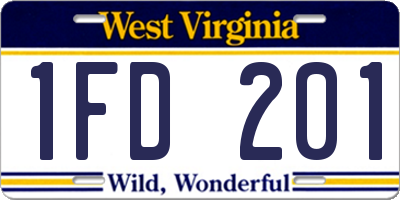 WV license plate 1FD201