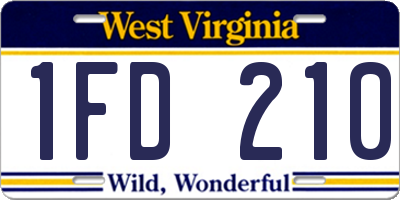 WV license plate 1FD210