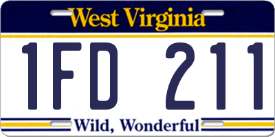 WV license plate 1FD211