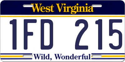 WV license plate 1FD215