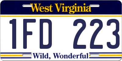 WV license plate 1FD223