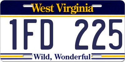 WV license plate 1FD225