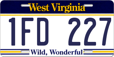 WV license plate 1FD227