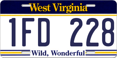 WV license plate 1FD228