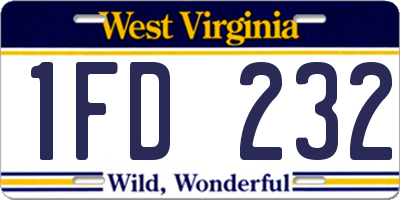 WV license plate 1FD232